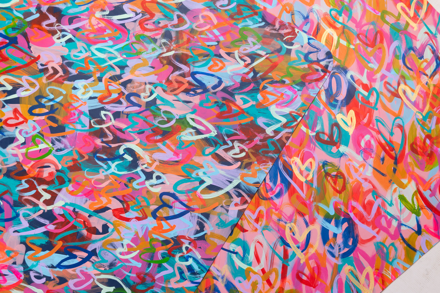 All My Love Leather Mahjong Mat on Pink